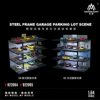 American Steel Garage Light Scene 1:64 Simulation Parking Lot Car Storage Model Alloy Car