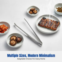 Stainless Steel Food Tongs, 430 Korean BBQ Tongs, Round & Pointed Head, Modern minimalist design, Anti-Scald, Kitchen, Buffet
