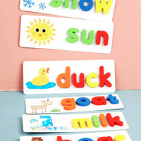Hands-on Spelling Toy with Picture Cards Educational Matching Letter Spelling Game Colorful Letter Matching Game Interactive for Children, Toddlers, Home Study