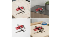 Aluminum Alloy Cabinet Door Drill Jig Engraved Ruler Markings Wardrobe Door Drill Jig High Precision Adjustable Drilling Guide Long-Lasting for DIY Woodworking