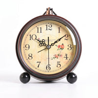 Vintage Alarm Clock Ornate Hands Round Dial Retro Metal Alarm Clock