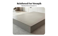 Hotel Grade Headboardless Box Bed Minimalist Design Wooden Bed Frame Space-Saving Bedroom Furniture Sturdy Construction for Guesthouse managers, Apartment Dwellers, Students, Guest Room, Dormitory