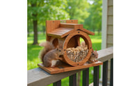 Pet-Friendly Wall Mounted Squirrel Feeder Easy Installation Wooden Squirrel Feeder Long-Lasting Wood for Garden, Backyard