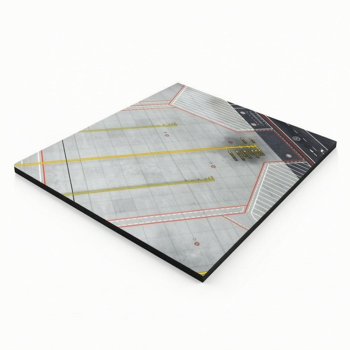 Airplane Display Base with Taxiway Wooden Airport Apron Display Board Printed Aircraft Model Stand for Desktop