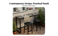 Wall-side Bar Table Modern Minimalist Bar Table with Storage Shelves Sturdy Steel Frame Space-saving Home Furniture Suitable for Homeowners Adults Balcony Kitchen