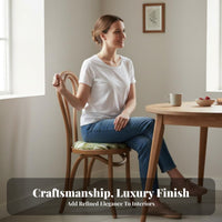 Woven Backrest Chair French Design Dining Seating Nordic Inspired Sturdy Construction for Adults, Kitchen, Bedroom