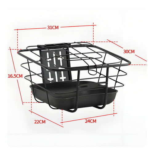 E-Ride Front Basket Thickened Electric Bike Basket Anti-Vibration for Shopping