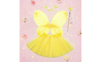 Butterfly Costume Set Transparent Layered Butterfly Wing Pair Costume Flared Silhouette Tutus Skirt Set for Children