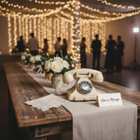 Easy to Use Retro Phone Guestbook Gift Idea Wedding Audio Phone ABS Material Retro Guestbook Telephone Namecard Tray for Brides and Grooms, Party, Hotel