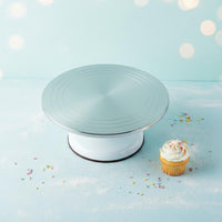 Effortless 360° Rotation Cake Turntable Non-Slip Rotating Cake Decorating Stand Easy to Clean 12 Inch Aluminum Alloy Turntable Heavy Duty for Bakers, Pastry Chefs, Bakery