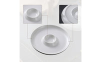 Divided Serving Plate with Center Dipping Cup White for Entertaining