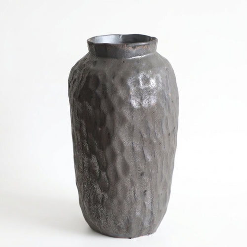 Wabi-Sabi Ceramic Vase, White Short Style