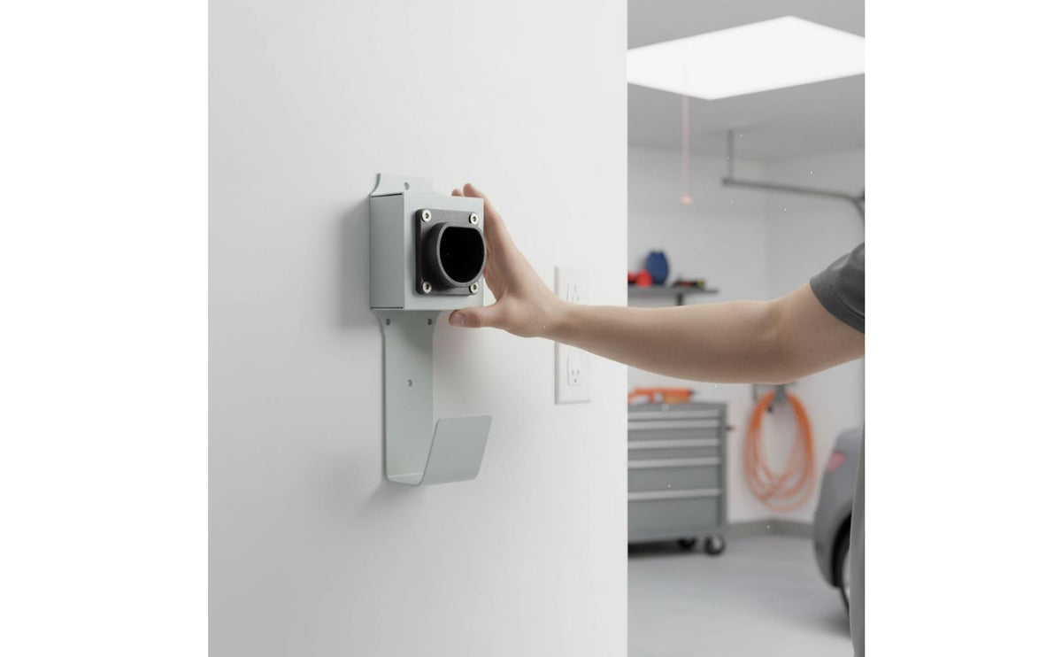 Metal Charging Hook Easy to Keep-E Wall Mount Charger Holder Space Saving for Garage, Parking Lot