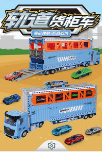 Alloy Storage Container Engineering Vehicle Transforming Truck Toy with Inertia Sliding and Track Launch