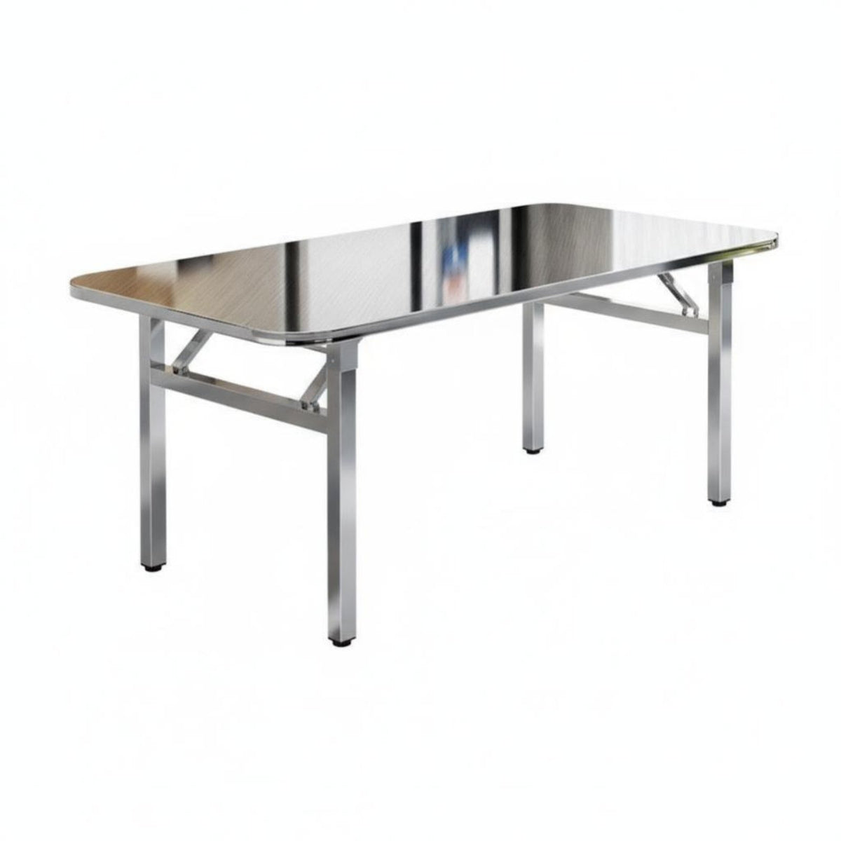 Foldable Design Rectangular Folding Table InstallationNo-Cost Dining Furniture No Assembly Required Portable Furnishing Reinforced and Sturdy for Street Vendors, Business Owners, Outdoor Stall, Office, Restaurant, Indoor Use