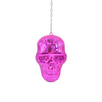 Skull Disco Ball Glittering Skeleton Head Decor Retro Glam