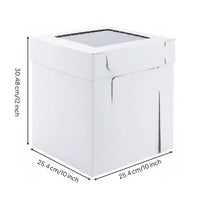 Paper Cake Box Sturdy Cardboard Window Cake Transport Container Easy to Assemble for Pastry-Making