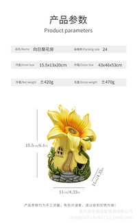 童话风蘑菇城堡树脂摆件桌面景观造景精灵屋家居装饰户外花园造景
