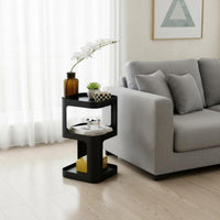 C-Shaped End Table Minimalist design Nightstand Rounded Corners for Home Office