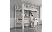 Metal Bunk Bed Heavy-Duty Steel Bunk Bed Sturdy Furniture for Students, Roommates, Dormitory, Shared Apartment Housing