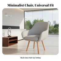 Upholstered Shell Chair Integrated Armrests Upholstered Single Sofa Comfortable Padding Multiple Color Choices for Living Room