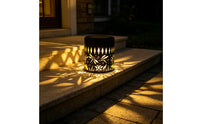 Cylindrical Solar Lamp Metal Pathway Light Easy to Clean for Garden