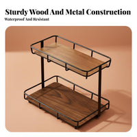 Wooden Makeup Rack with Drawer Space-Saving Cosmetics Organizer Large Capacity