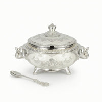 Sugar Bowl with Lid and Spoon Ornate Sugar Bowl with Lid Lidded for Hosts