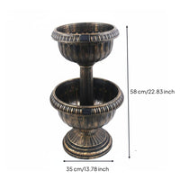 Solar Lighted Planter Rustic Charm Antique Bronze Planter Weather-Resistant
