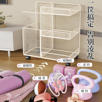 Yoga Mat Storage Rack with Wheels for Fitness Equipment