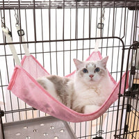 Cat Hammock Hanging Cat Bed and Swing, Breathable Geometric Shape with Cage Hooks, Reversible Pet Accessory for Indoor Cats, Double Sided