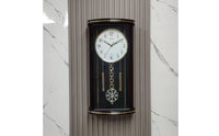 Pendulum Wall Clock Glossy Finish Home Decor Arabic Numerals
