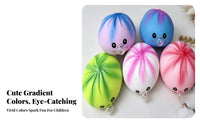 12 Pieces Silicone-Style Dumpling Squishy Toy Display Box Cartoon Face Squishy