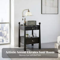 End Table with Integrated light Modernist Design Nightstand for Bedroom, Homeowners