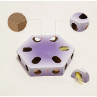 Interactive Cat Toy Box with Feather Electronic Hexagonal Cat Puzzle Box Automatic Indoor for Cats, Kittens, Home, Living Room