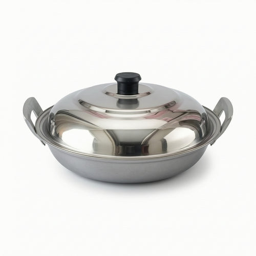 Aluminum Frying Pan Sturdy Pan with Side Handles Smooth Skillet for Home Cooks