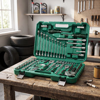 121 Pieces Mechanics Tool Kit with Hard Shell Case Chrome-Finished Mechanics Tool Set Compact Ratchet and Socket Set for DIY Hobbyists, Garage