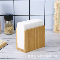 竹制纸巾架餐厅桌面正方形抽纸架多用途饭店木质U型餐巾纸收纳盒