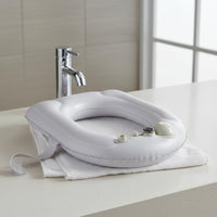 Inflatable Toilet Seat Pad Easy to Clean Suction Disc Toilet Seat Cover Individual Care Aid for People with Disabilities