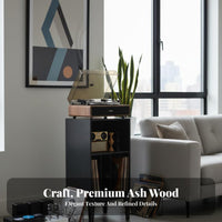Vinyl Record Storage Cabinet Solid Wood LP Album Storage Furniture Mortise and Tenon Structure Stable Construction Dedicated Audio Organizer Suitable for Living Room Study Audio Room