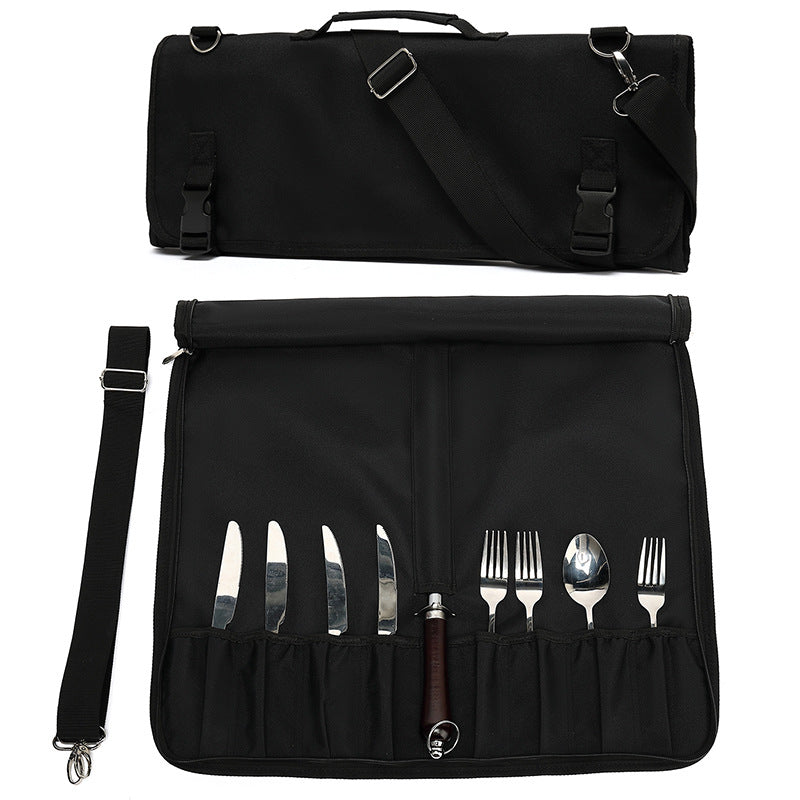 Foldable Chef Knife Roll Bag with Waterproof and Wear-Resistant Material
