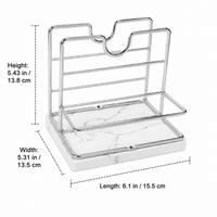 Napkin Holder for Kitchen Table, Modern Serviette Holder, Countertop Condiment Holder with Spice Rack, Weighted Non-Slip Table Caddy