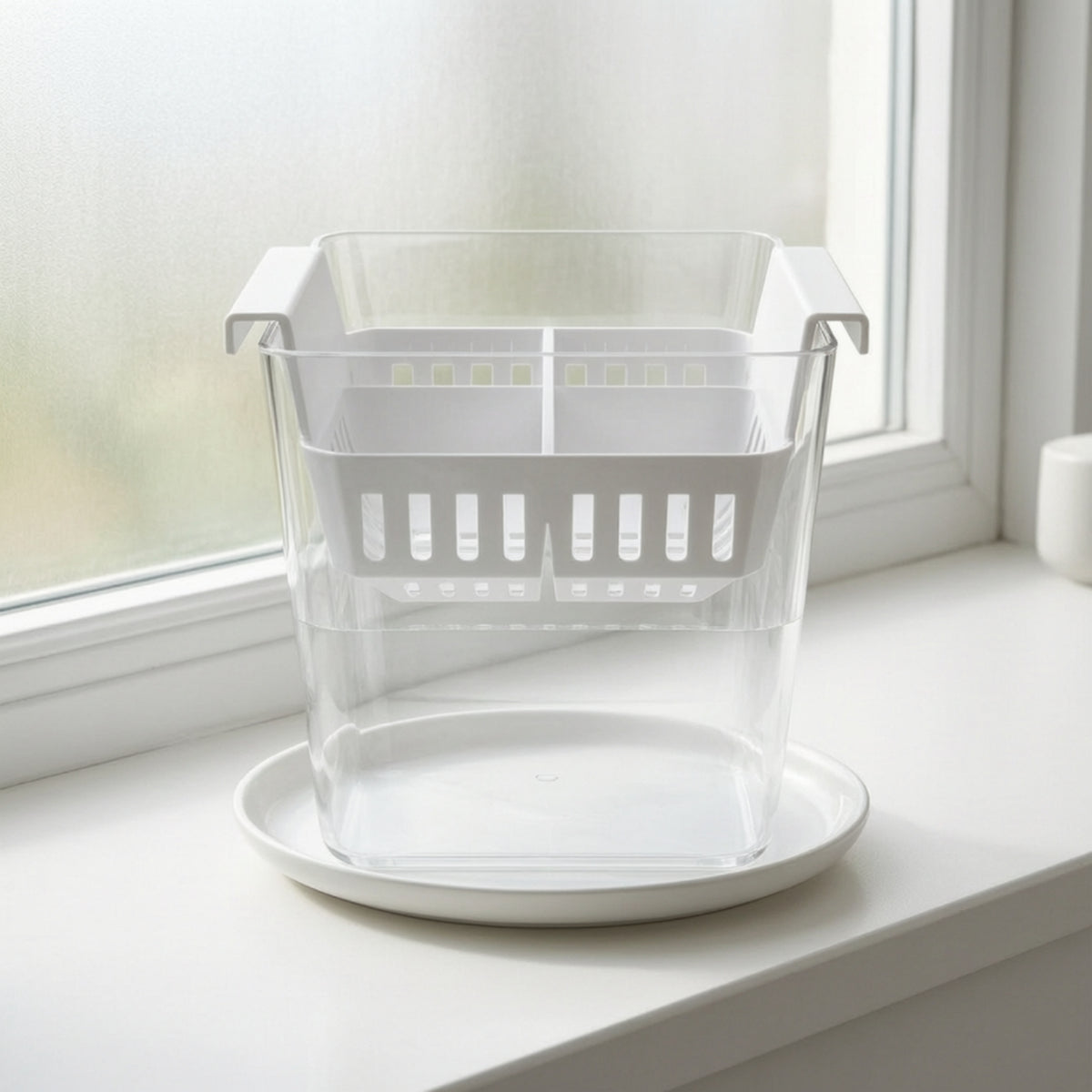 Water-Culture Bulb Flower Planter Clear Design Clear Glass Bulb Forcing Vase Preserves Roots Planter with Bulb Holder Basket for Windowsill