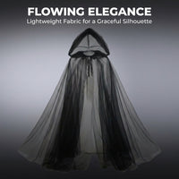 Hooded Cloak Maxi Cape for Halloween Party, Fancy Dress Costume Halloween, Grim Reaper Dramatic Cloa - Image 3