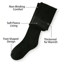 Tights for Women with Thermal Fleece Lined Design for Autumn and Winter, Right Angle Heel Construction Prevents Bunching