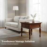 Rectangular Coffee Table with Storage Traditional Design Living Room Furniture Timeless Design Vintage Look for Homeowners