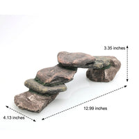 Snake Hide and Turtle Basking Ledge, Multi-Zone Hide Resin for Reptiles and Geckos, Realistic 33cm Ledge for Climbing and Basking