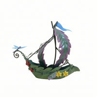 Boat Ornament with Fairy Whimsical Tabletop Ornament Hand Painted Sculpture for Bookshelf