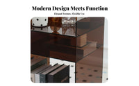 Waterfall Side Table Transparent Nightstand Space-Saving for Living Room, Office