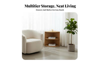 dual-layer Woven Shelf Multifunctional 2-Tier Side Stand space-efficient for Small areas